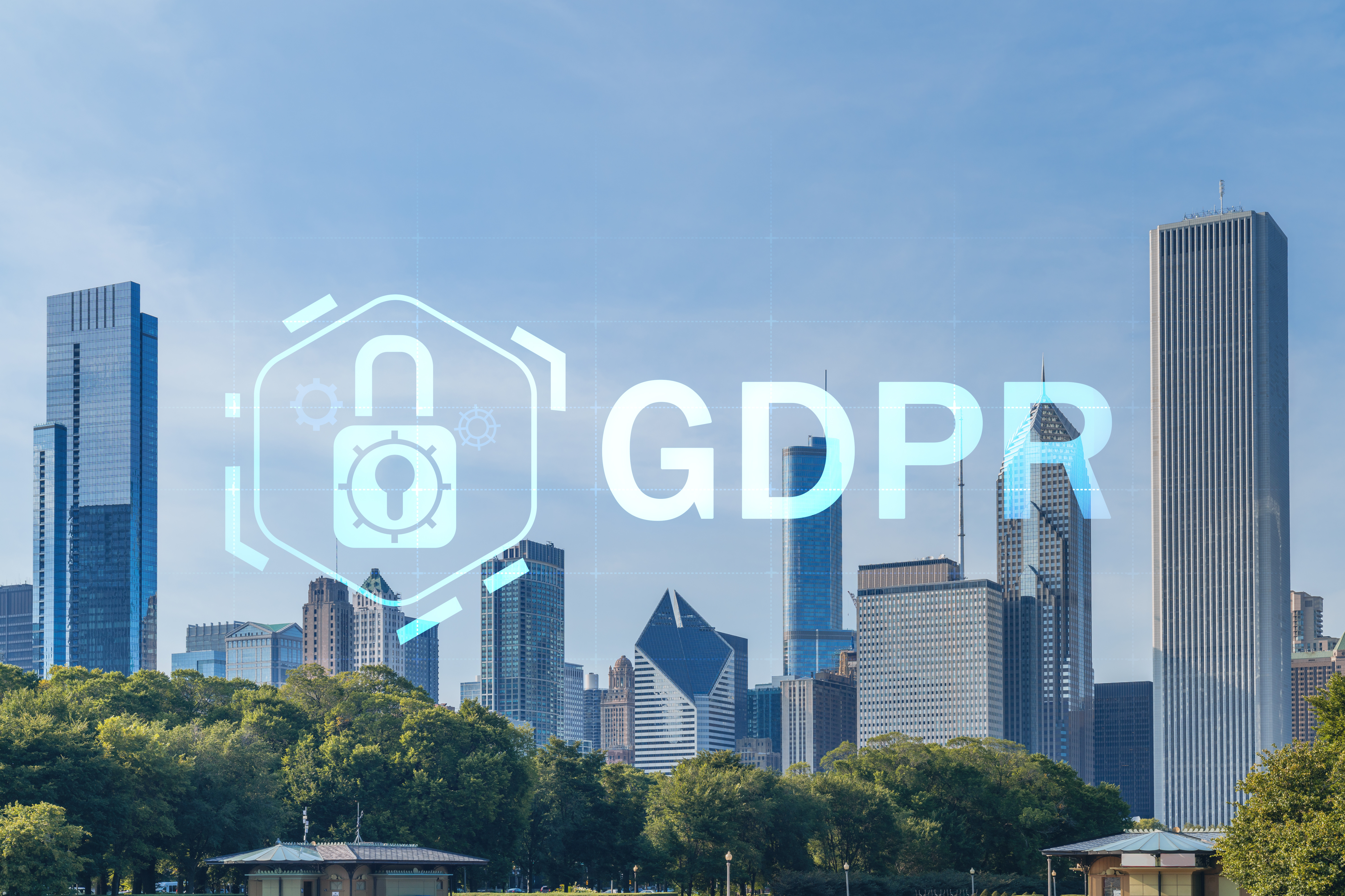 A symbolic image of European architecture and data security
