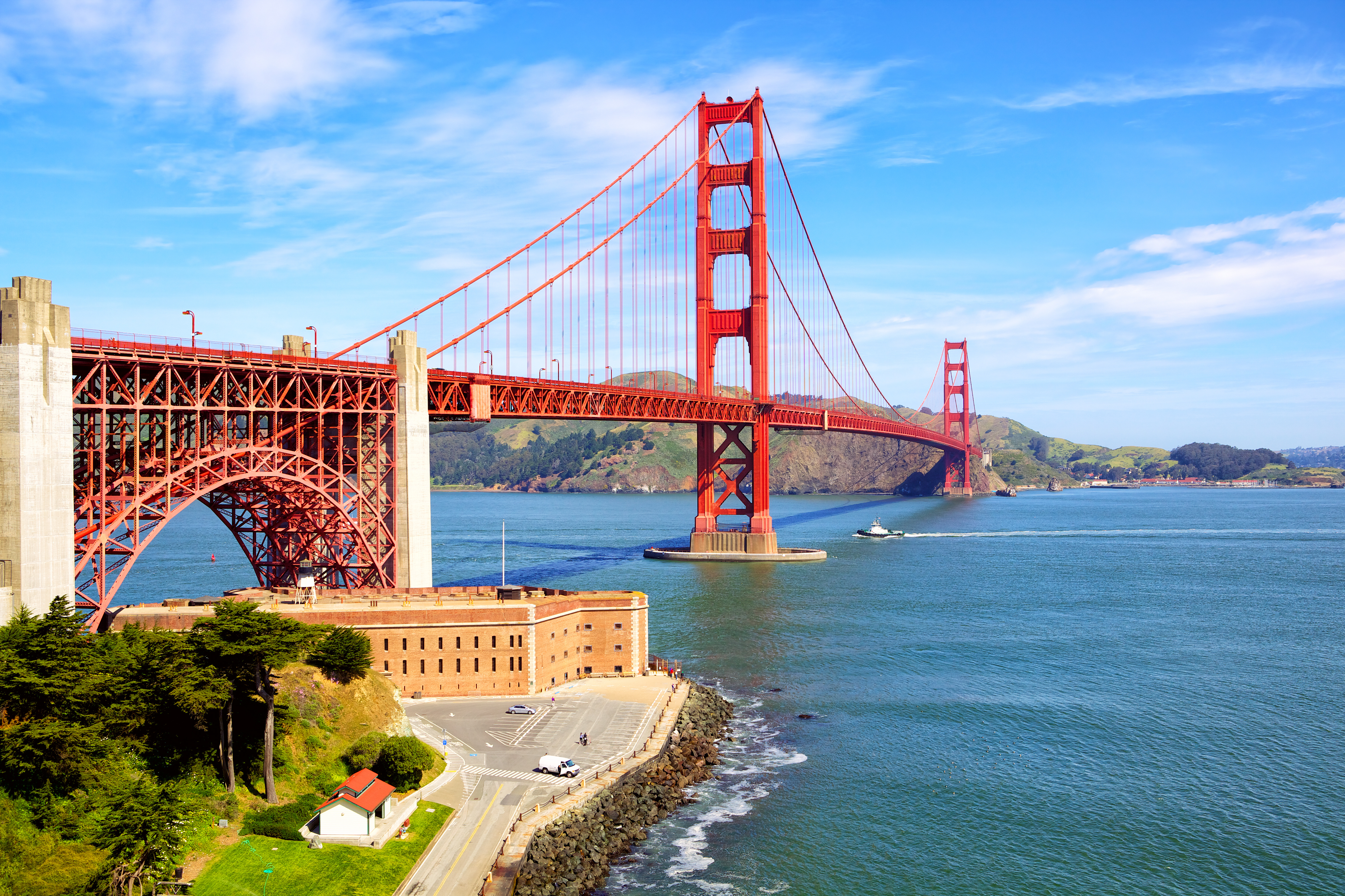 A view of the Golden Gate Bridge representing California