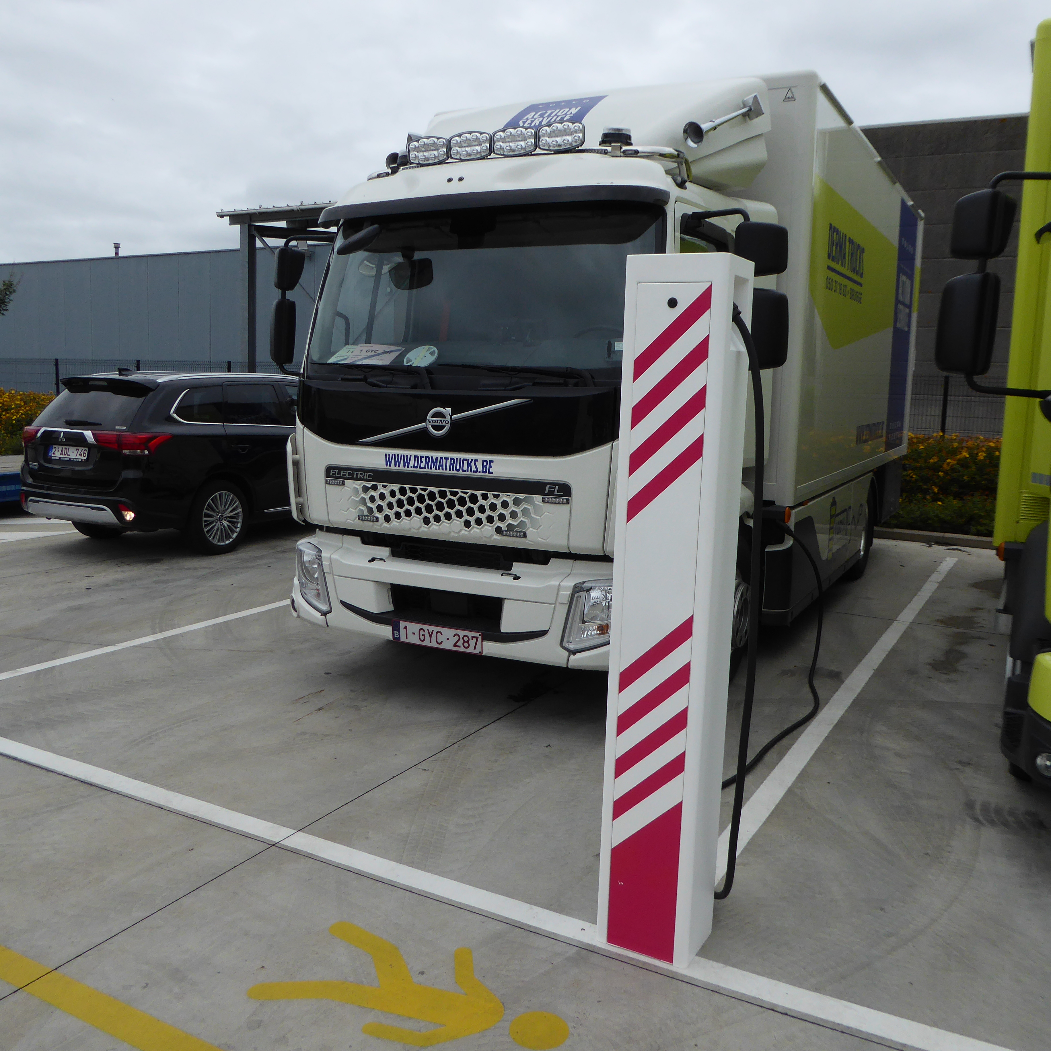 Fleet of electric delivery vans charging